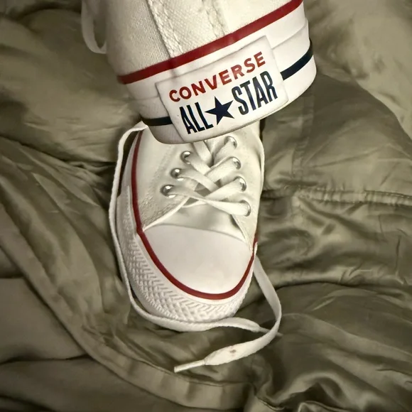 Converse White Sneakers with Red Accents - Picture 5 of 8